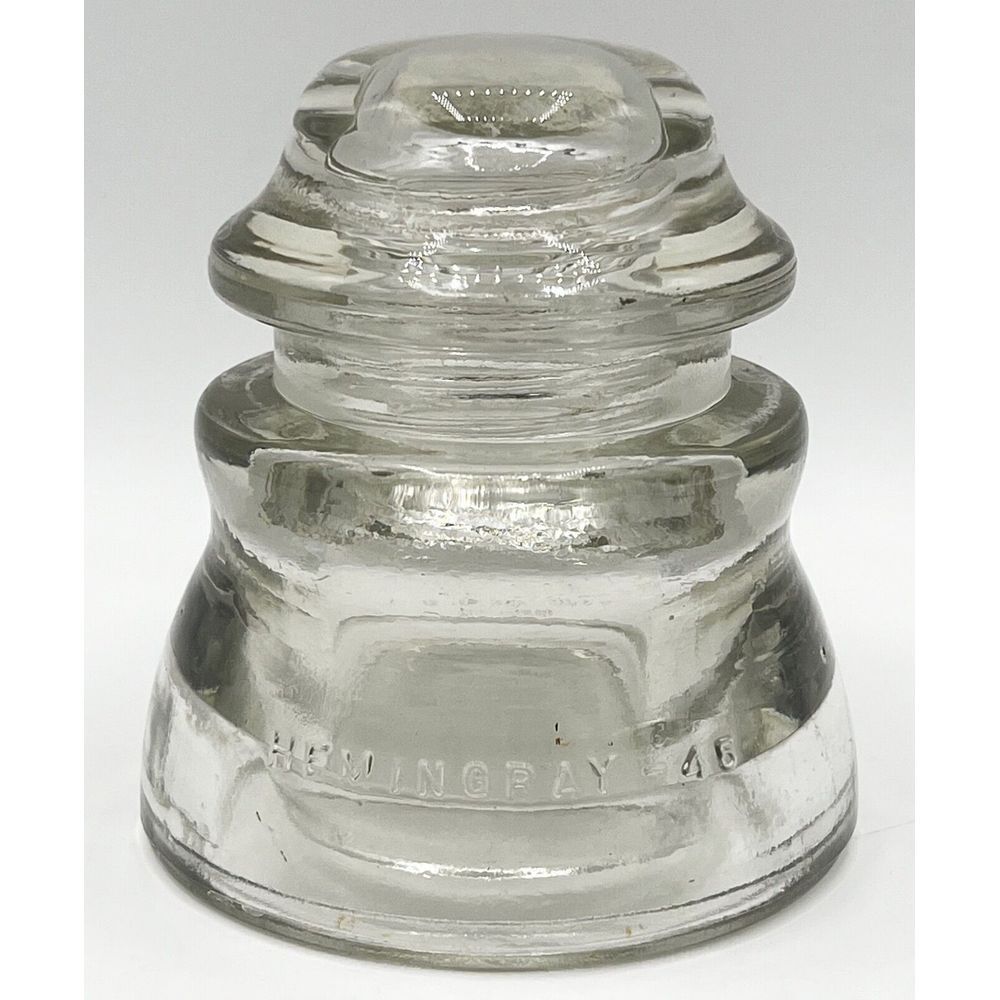Vintage Insulator, HEMINGRAY - 45, CLEAR Glass, Made in USA 27-42